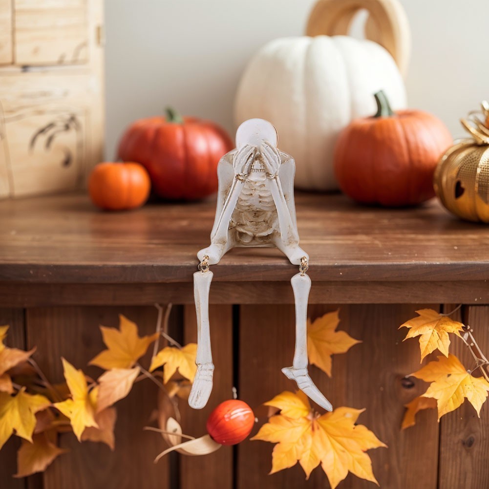 Halloween Resin Skeleton Figurine 'See No Evil, Hear No Evil, Speak No Evil'