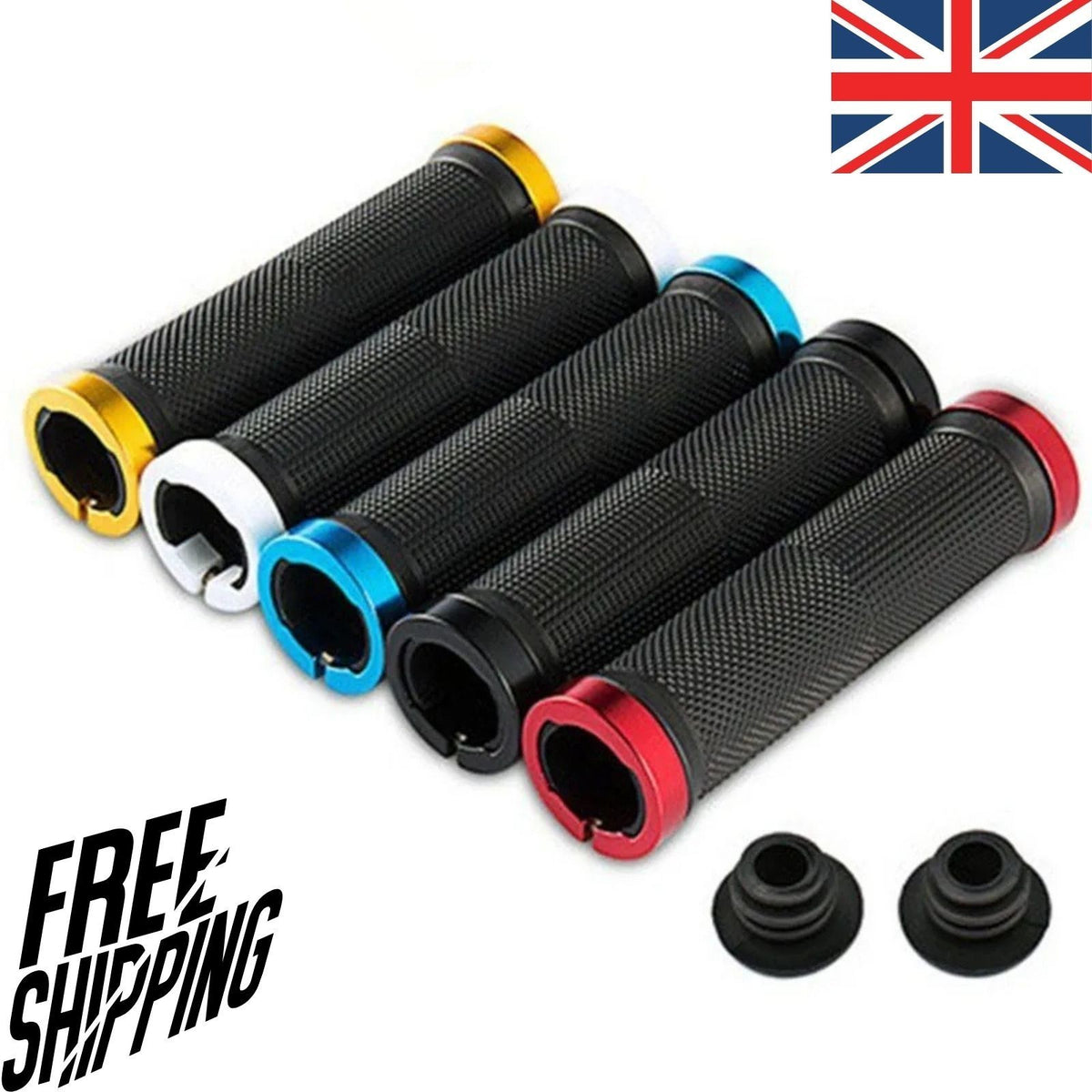 2x Bicycle Handle Bar Grips Double Lock On BMX MTB Mountain Bike Cycle Grip UK