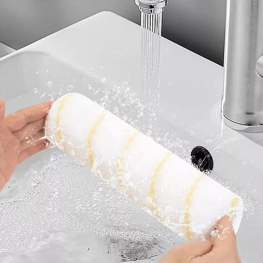 Set Paint Rollers Extension Pole Tray Brush Roller Sleeves Painting Wall Ceiling