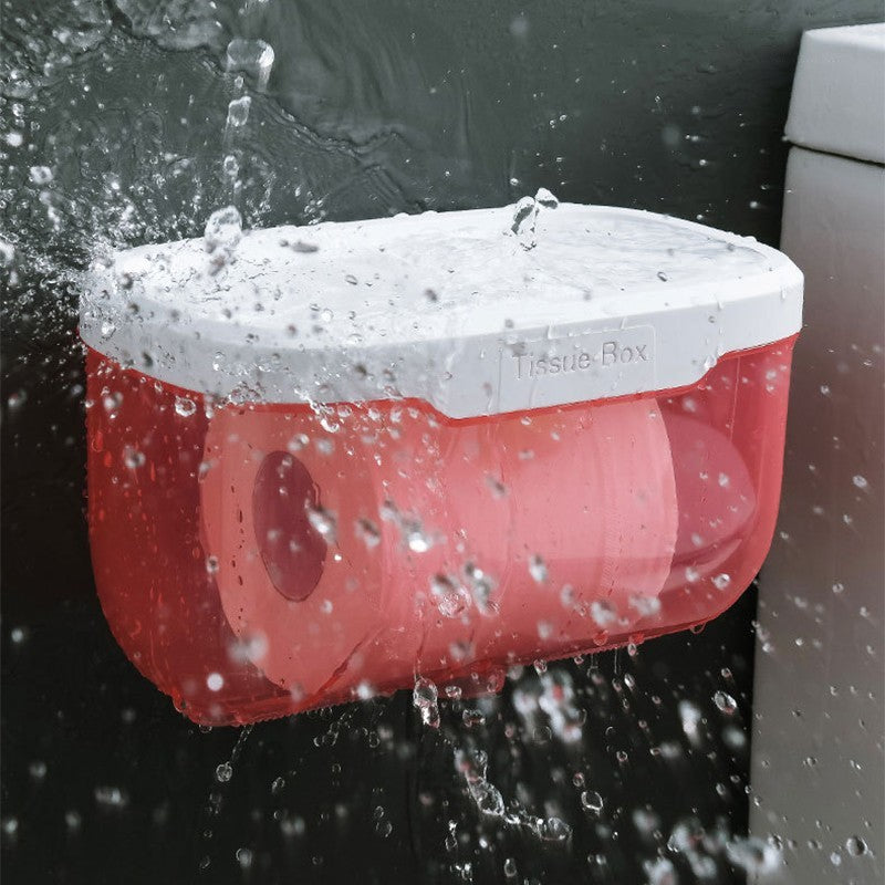Wall Mounted Toilet Paper Holder Waterproof Tissues Box Shelf Bathroom Organizer
