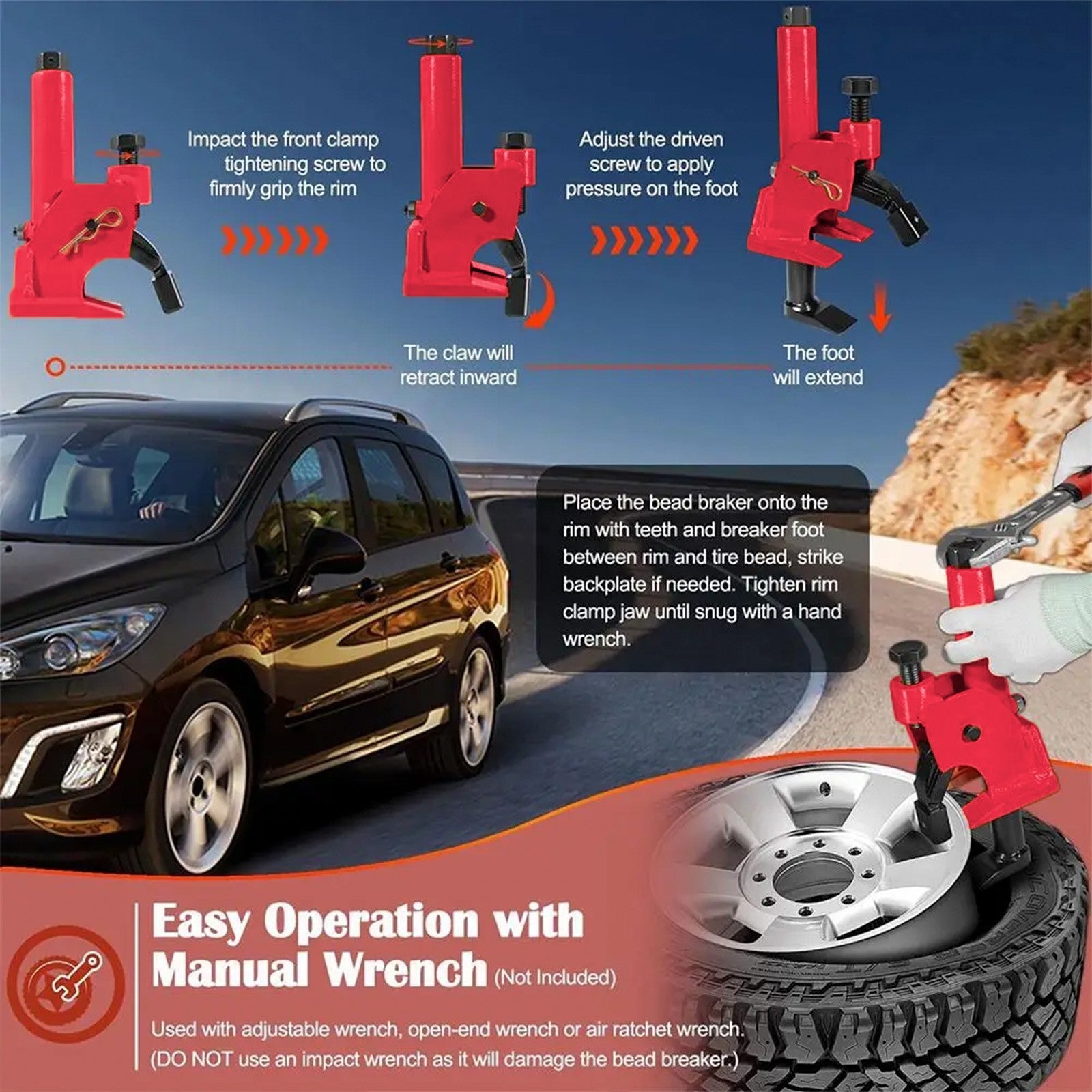 Car Tyre Changer Tyre Bead Breaker Wheel Tire Changer Tool Rim Clamp Repair Tool