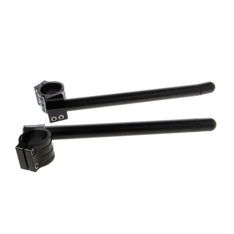 A pair 31-51mm Motorcycle Clip on Ons Fork Regular Handle Bars black/silver