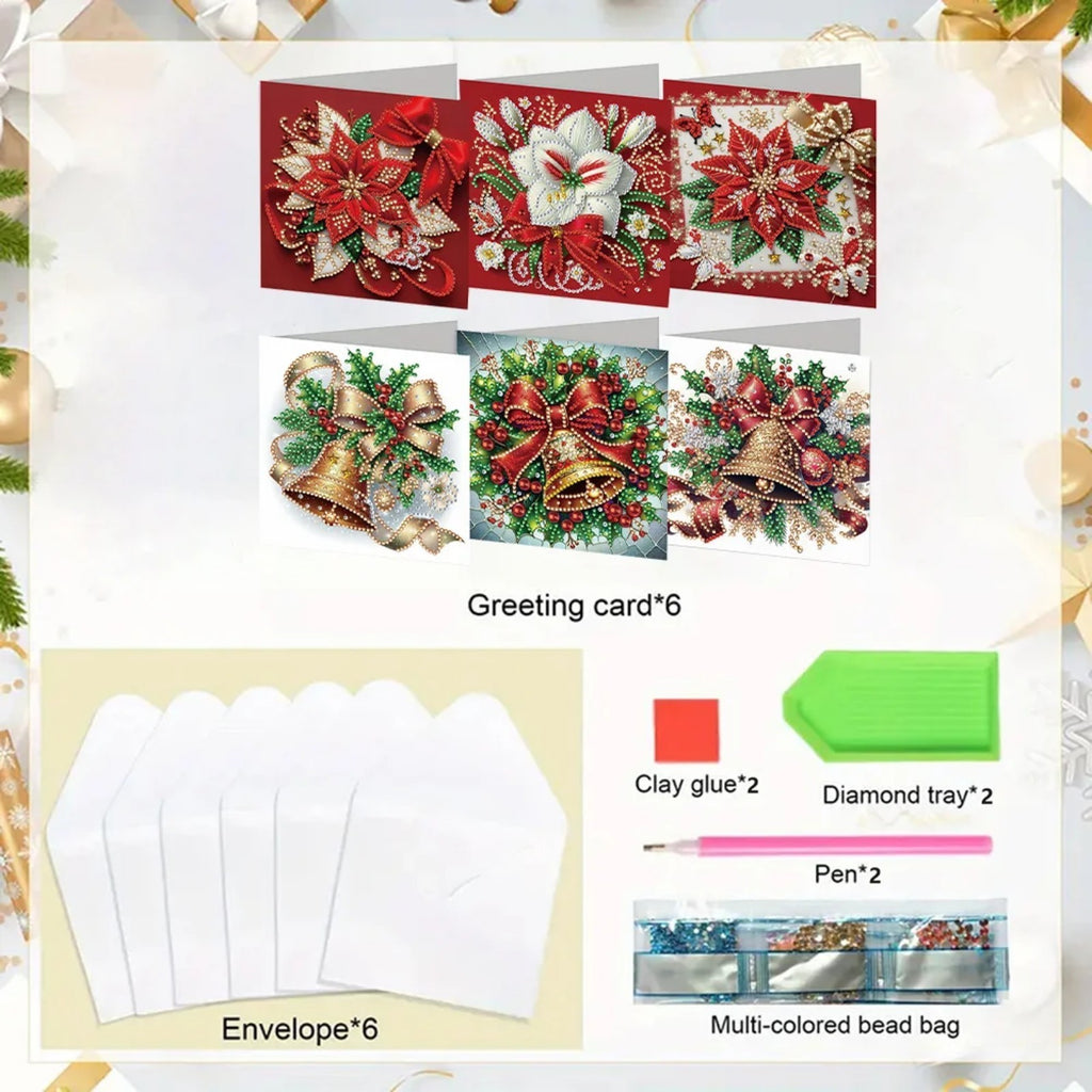 Christmas DIY Diamond Art Painting Greeting Card Set 5D DIY Diamond Painting Set