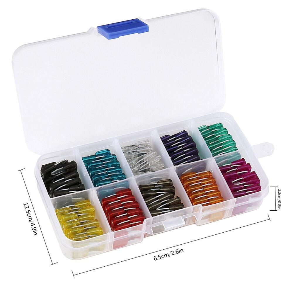 100pcs Car Fuses Mixed Low Profile Mini Fuse Assortment Assorted Blade Fuse Kit