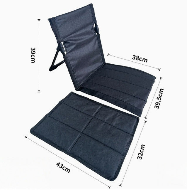 Foldable Ground Chair With Back Support Backrest Floor Seat for Camping, Picnic