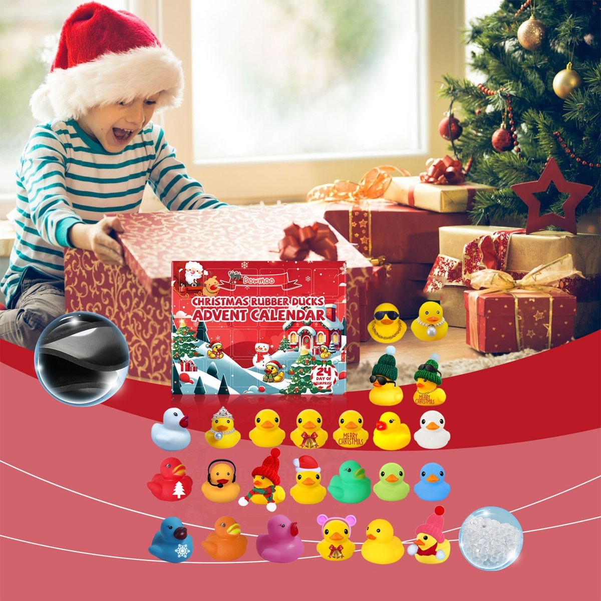 Rubber Duck Advent Calendars 2026-24 Days Christmas Countdown Calendar Xmas Gift