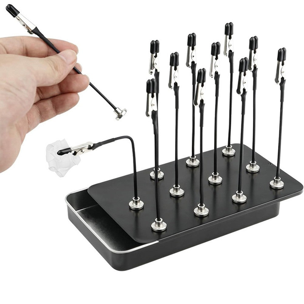Miniature Model Clamping Set with 20 Clips and Storage Box for Artists
