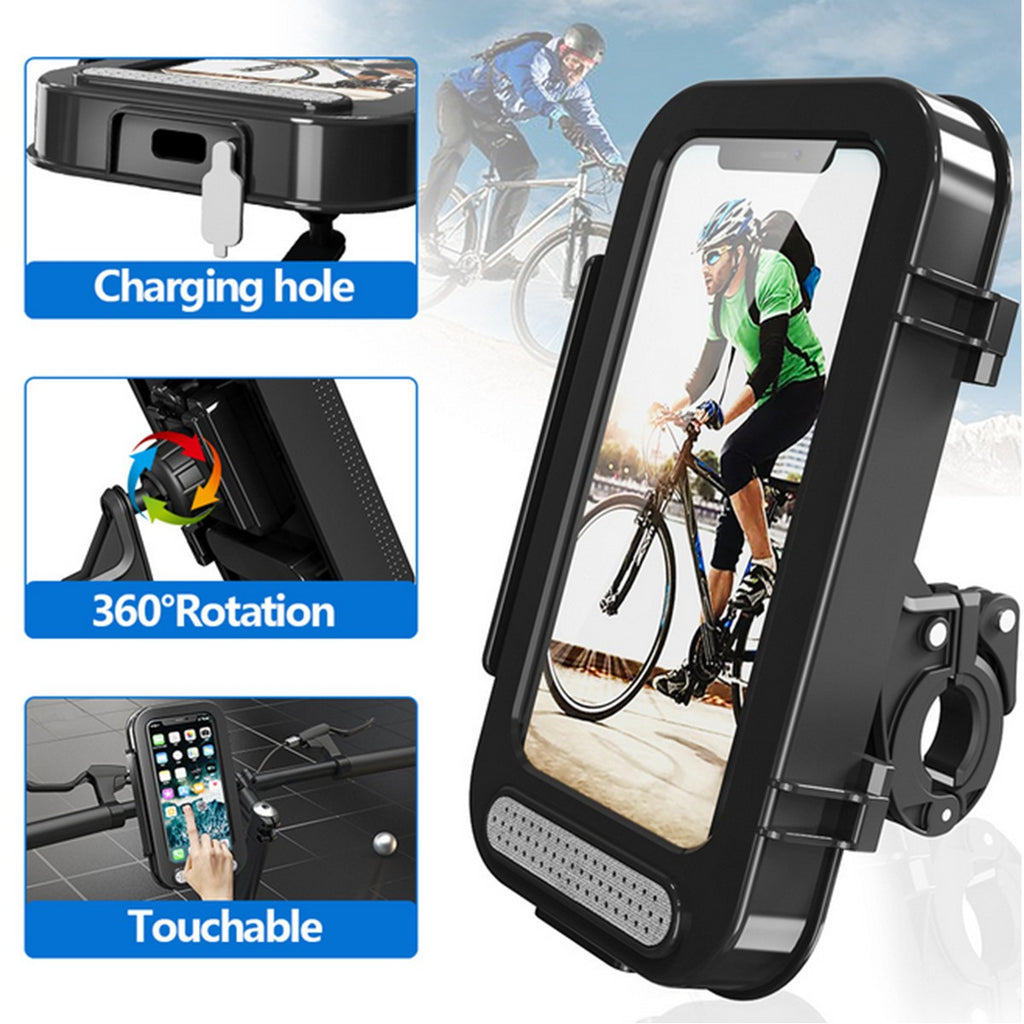 360° Motorcycle Bicycle Waterproof Case Mount Holder Cover For Mobile Phones