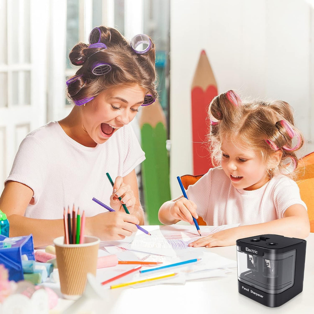 Electric Pencil Sharpener Automatic Desktop Pencil Sharpener Cutter Stationery