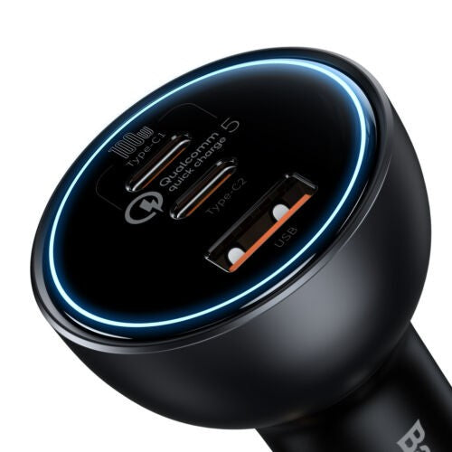 160W Car Charger Baseus USB Type C QC 5.0 Fast Charging For iPhone 14 Pro Laptop