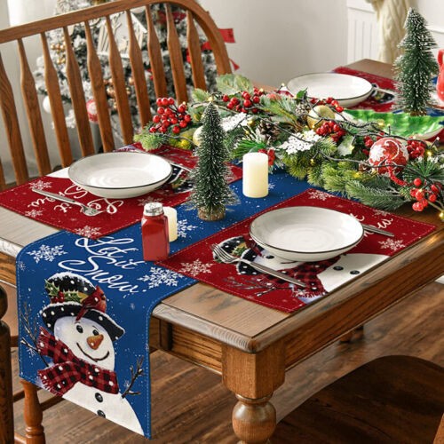Set of 4  Dining Table Placemat Christmas Placemats Place Mats Xmas Dinner Table