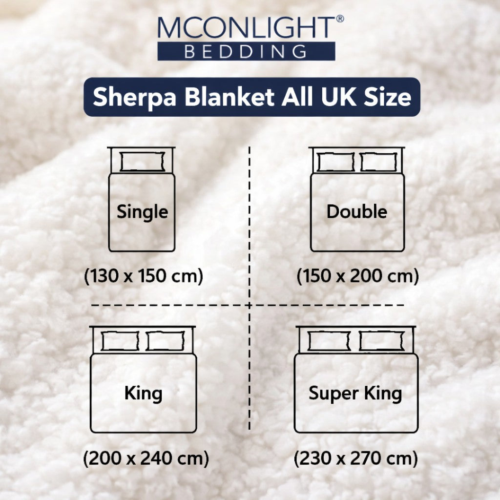 480 GSM Luxury Heavy Sherpa Blanket Warm Faux Fur Mink Sofa Bed Fleece Throw UK