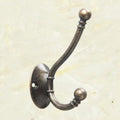 2pcs Metal Double Antique Brass Hat and Coat Hooks Door Robe Dress Ball End