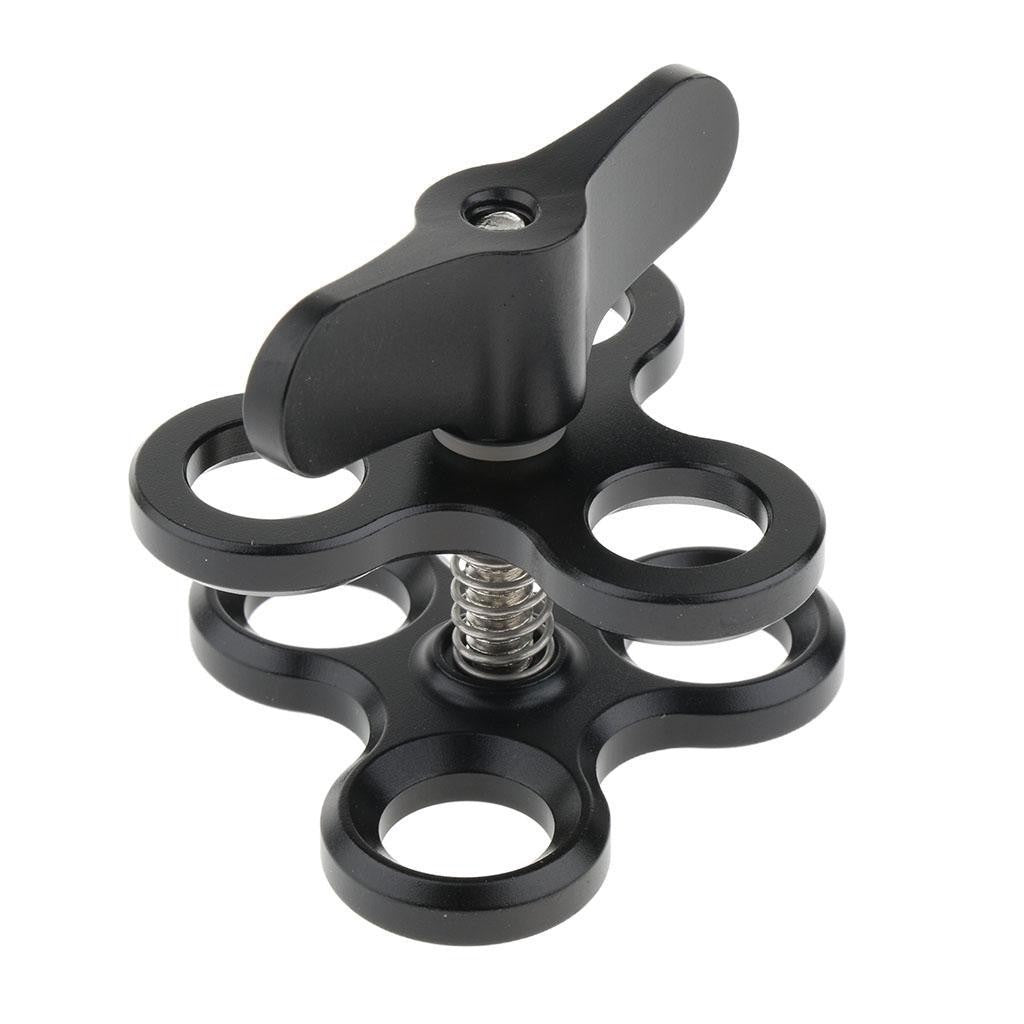 Three-hole ball joint arm underwater diving clamp mount for light