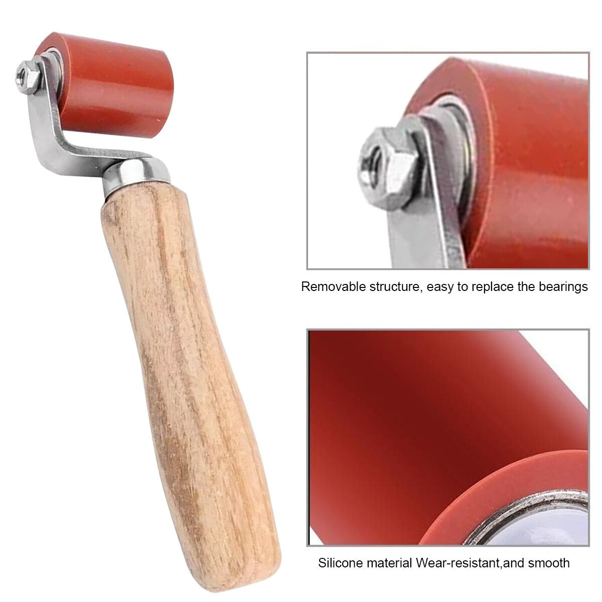 Silicon Seam Roller Hand Pressure Roller Welding Tool Flat Ply Roofing 40mm