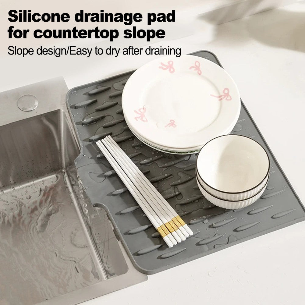 Non Slip Silicone Dish Drying Mat for Kitchen with Heat Resistant Features