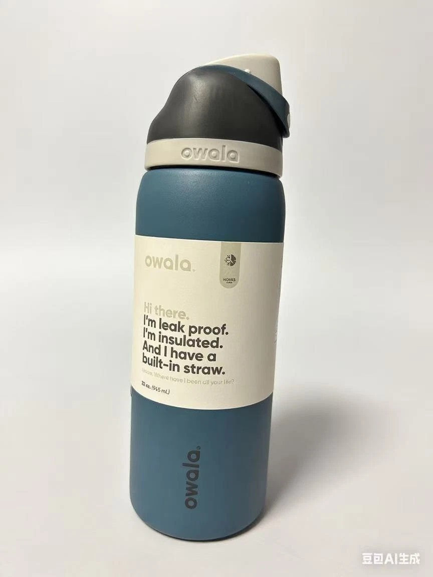 Owala Freesip Water Bottle Stainless Steel 24oz 32oz Multicolor Blue Bow Bottle