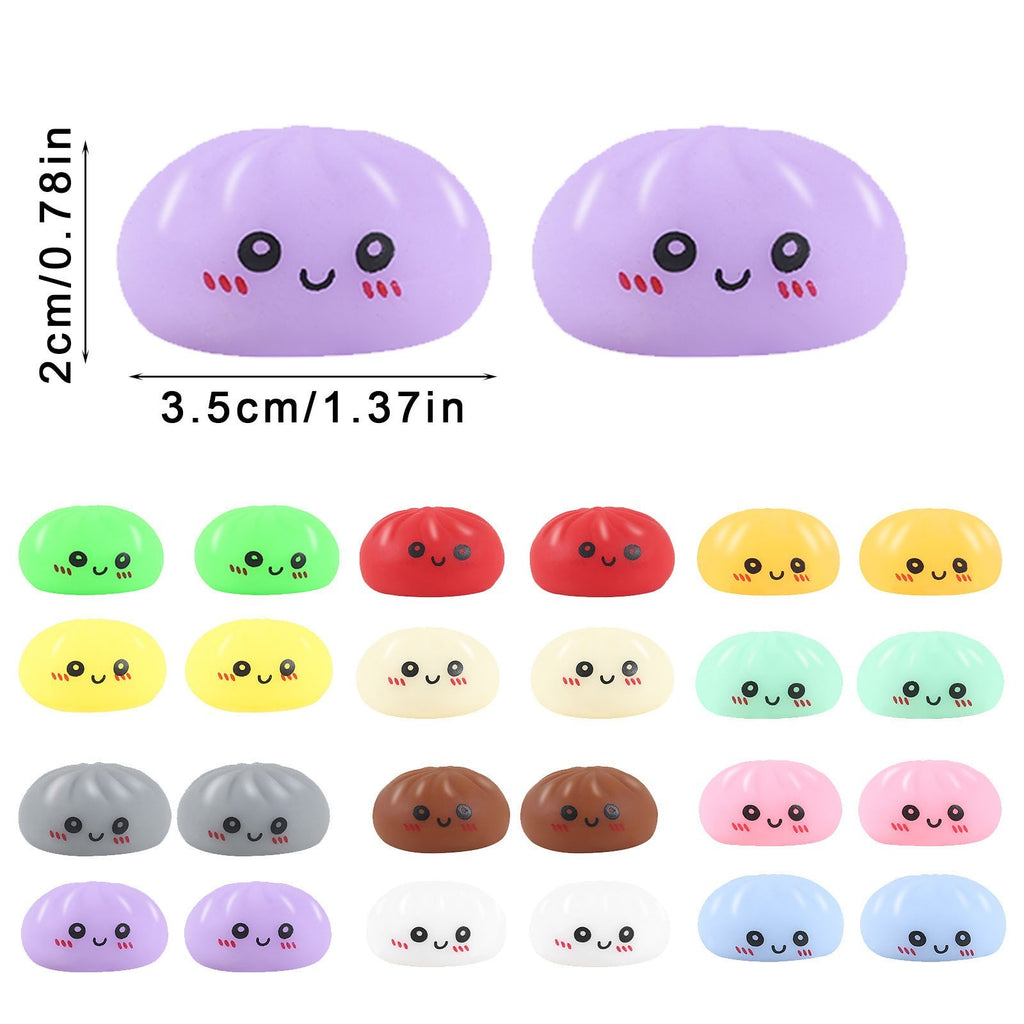 24PCS Squishy Dumpling Bao Bun Glitter Stress Relief Toy Mystery Blind Box