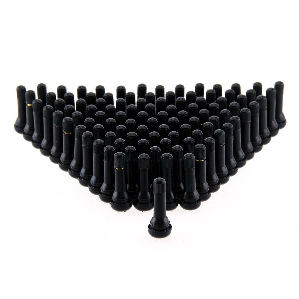 100x TR414 Tubeless Rubber Car Wheel Tyre Valve &  Metal Valve Puller Tool UK