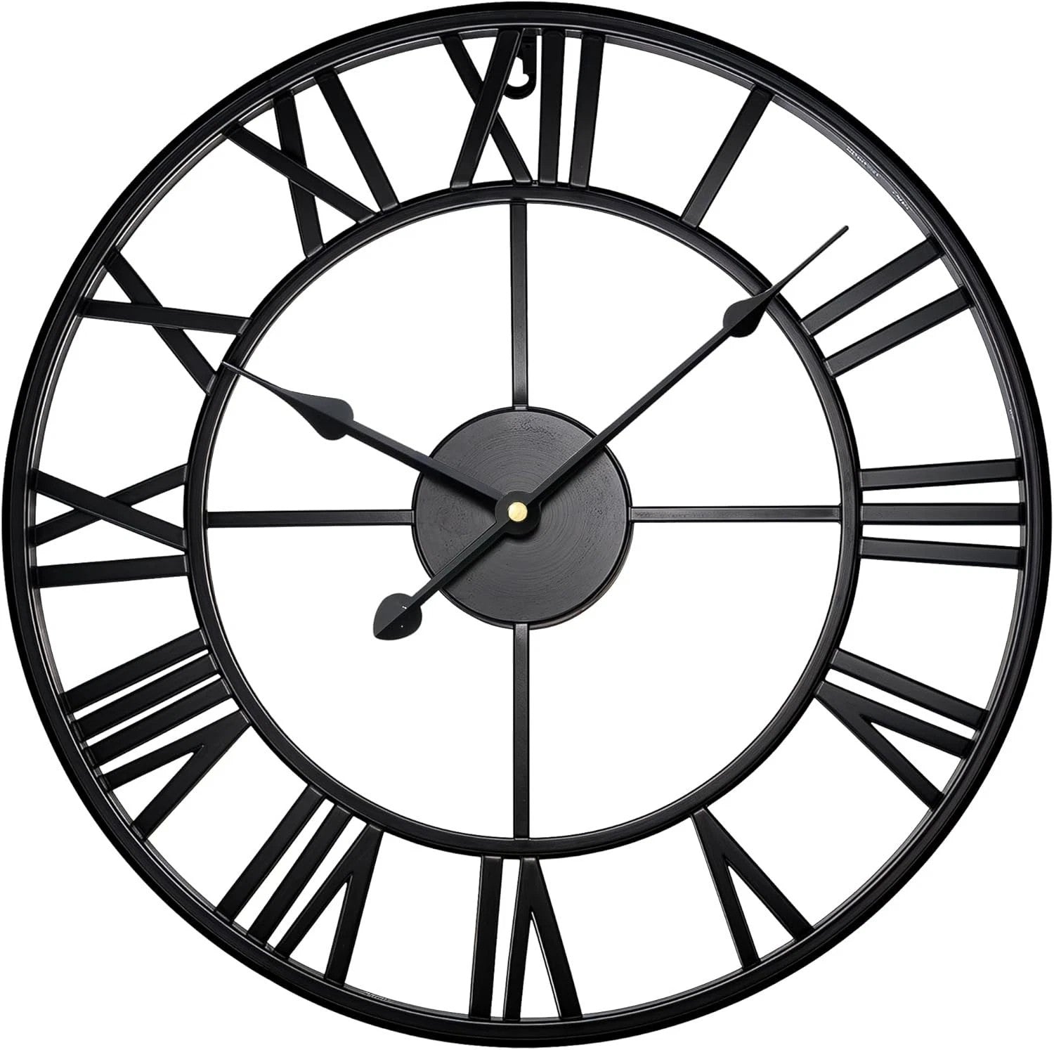 Large Outdoor Garden Wall Clock 40cm Big Open Face Metal Roman Numerals Giant
