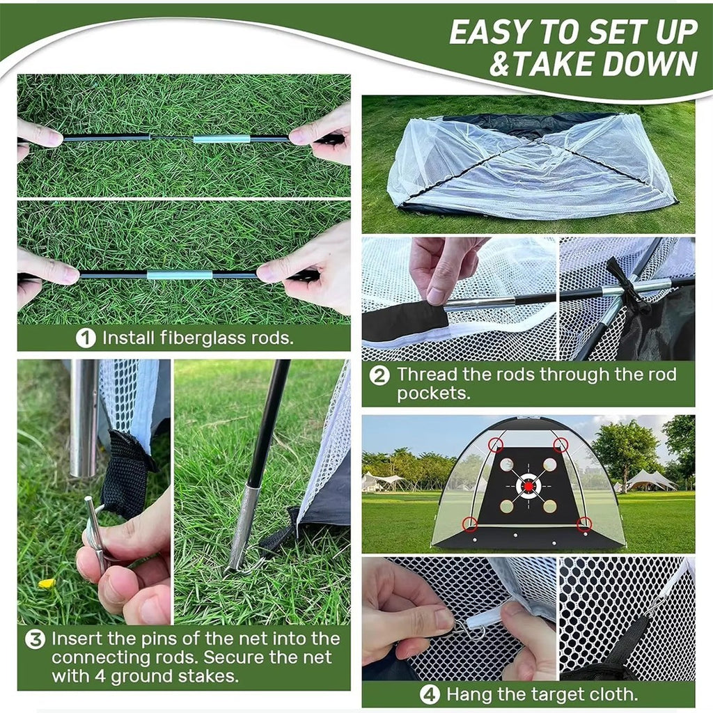 10x7ft Golf Practice Net Hitting Aid Training Driving Chipping Indoor Outdoor UK