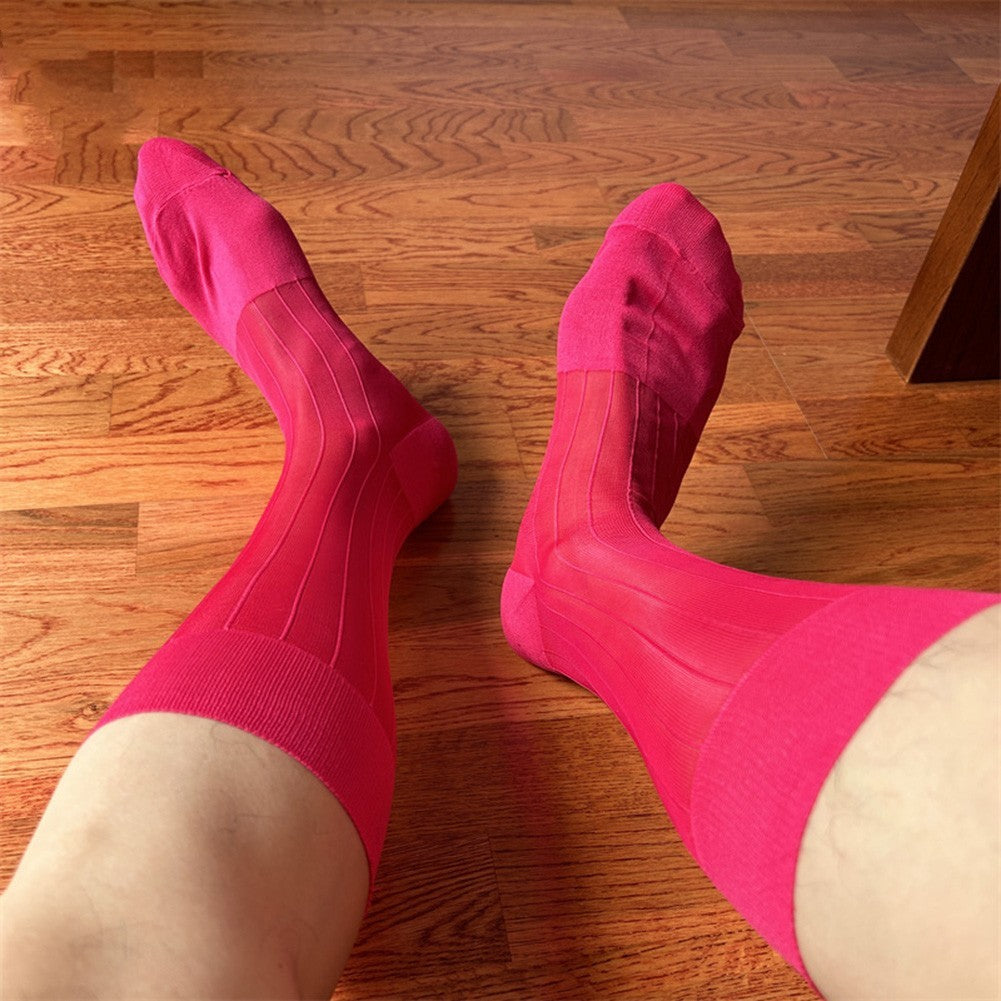 Men's Ultra Thin Sheer Socks 80% Polyamide 20% Spandex for Formal Dress Wear