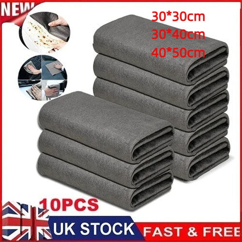 10PCS Thicken Magic Glass Cleaning Cloth Dishcloth Lint Free Rag Polish Cloth UK