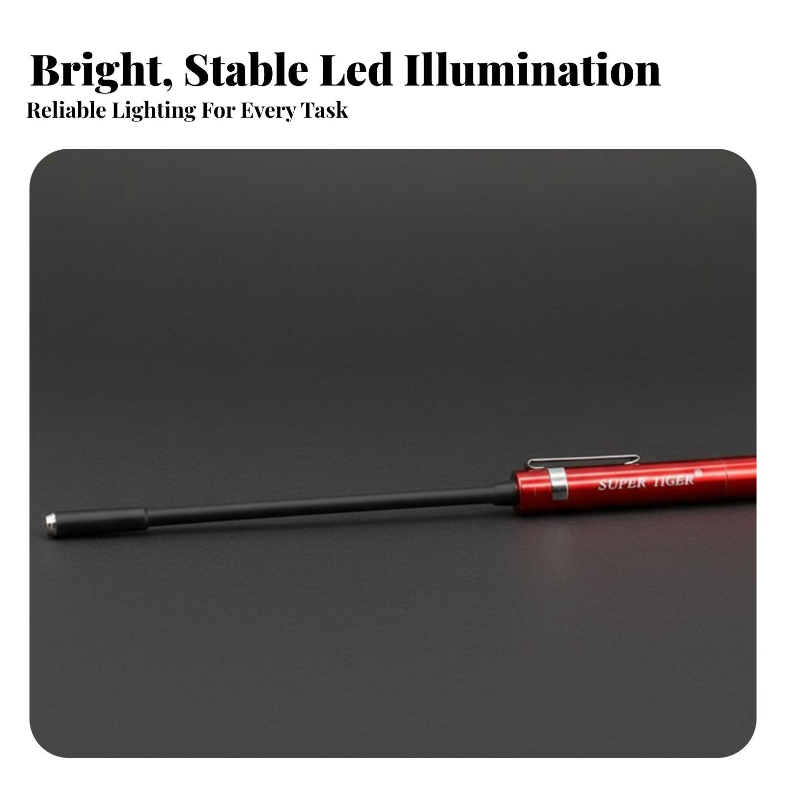 Flexible Gooseneck Flashlight High Brightness LED Inspection Light Pocket Clip