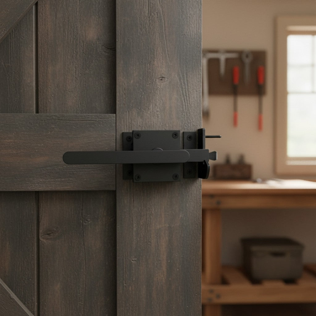 Double Side Gate Latch Black: Heavy Duty Aluminum Garden Gate Latch Sel