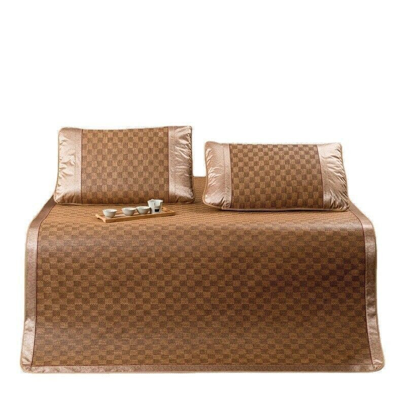 Summer Sleeping Mat 1set For Bed Rattan Foldable Nature Bamboo Cool Bed Mat Pad