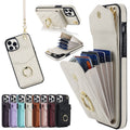 Ring Stand Leather Wallet Phone Case for iPhone 17 Pro max 16 pro 15