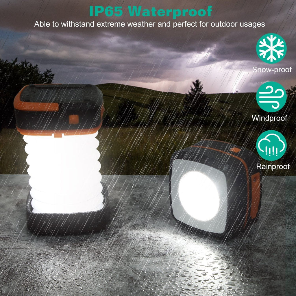 Solar USB Rechargeable Camping Lantern Foldable LED Outdoor Tent Garden Light UK