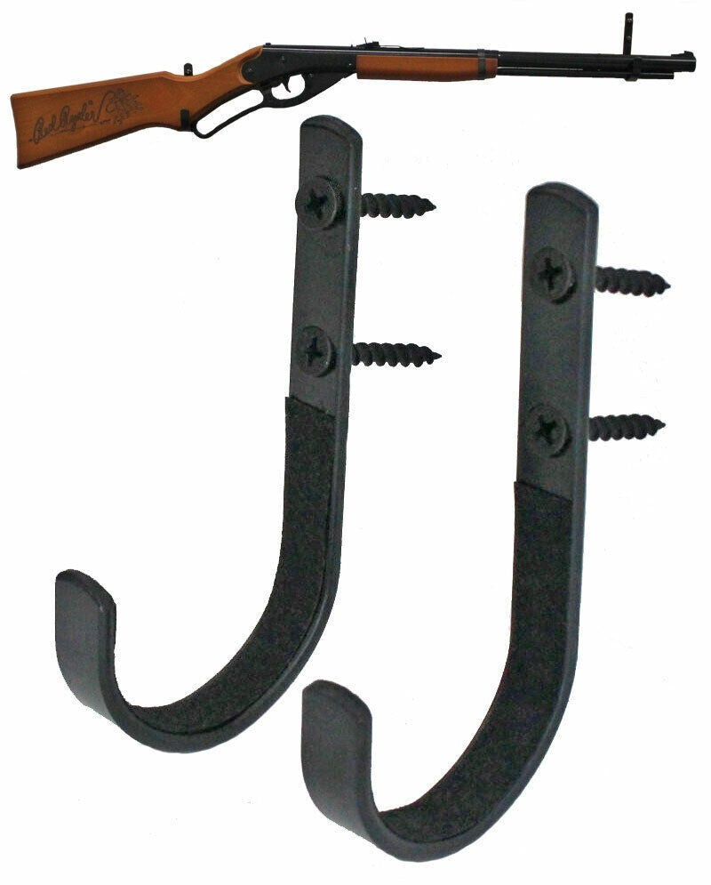 8X Gun Rack Rifle Shotgun Pistol Wall Mount Padded Hooks Hangers Storage