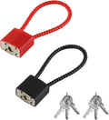 2x Heavy Duty Steel Cable Padlocks with Keys – Long Shackle Flexible Rope Lock