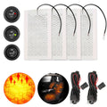2 Seats Carbon Fiber Heated Seat Heater Pad Kit Car Cushion Switch 12V Universal