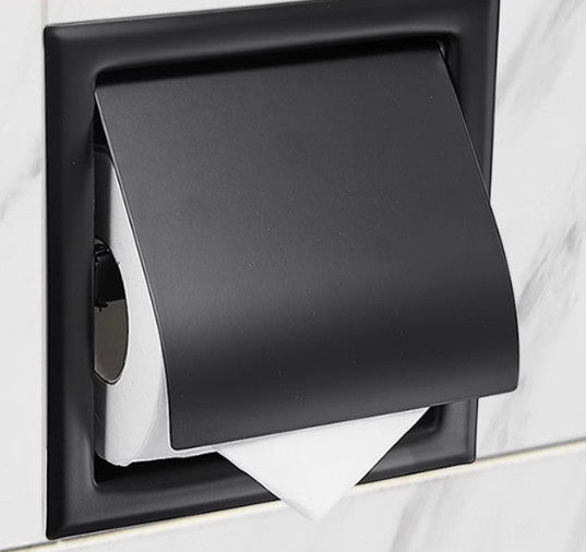 Stainless Steel Concealed Wall Mounted Toilet Roll Holder Tissue Paper Box
