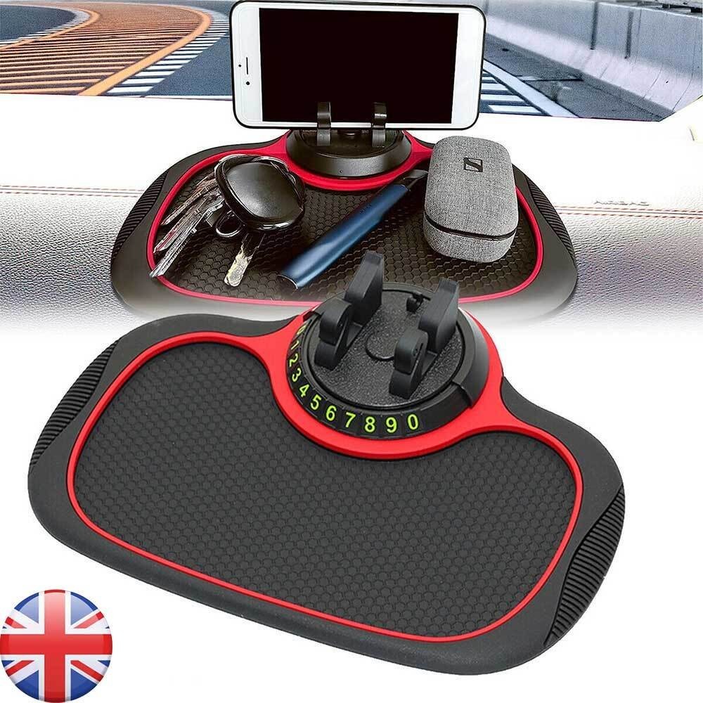 Car Stand Anti Skid Pad Non Slip Dashboard Mount Mat Number Parking Phone Holder