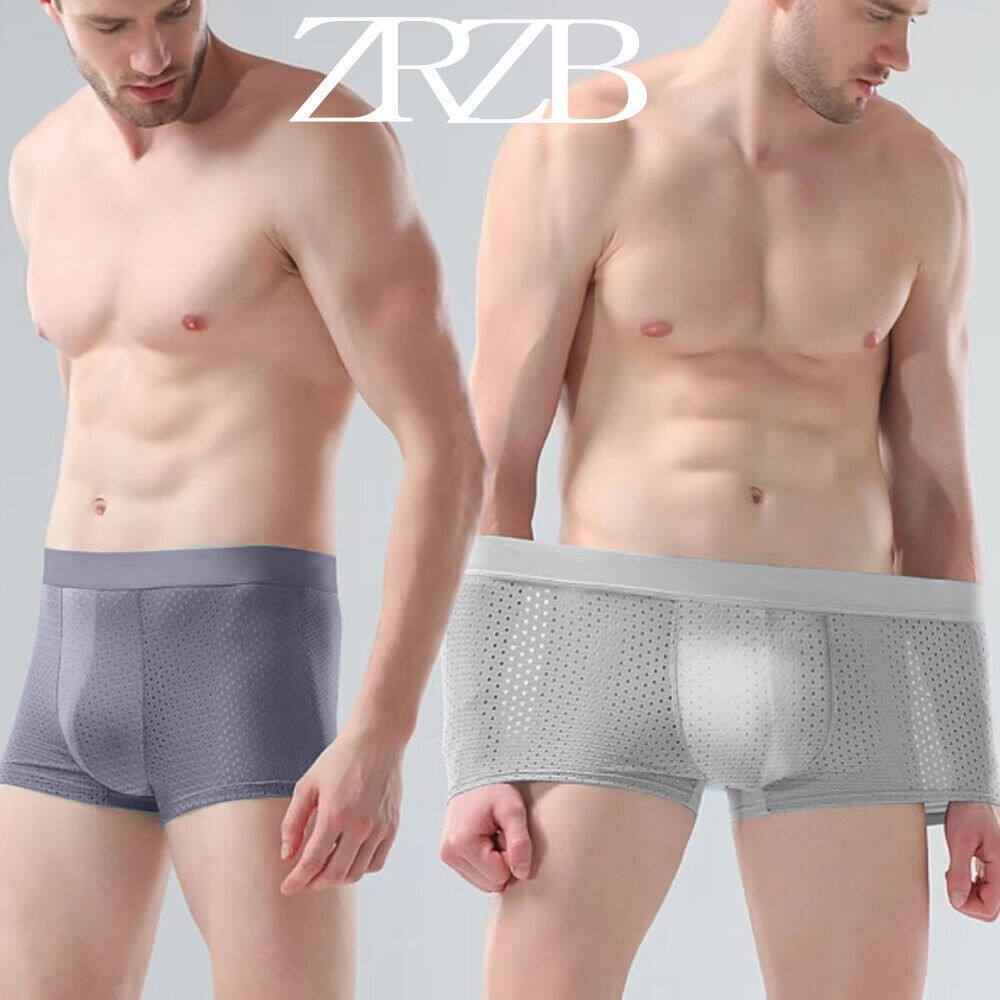 4PACK Bamboo Men's Underwear Boxer Shorts Set Breathable Underpants Men Briefs