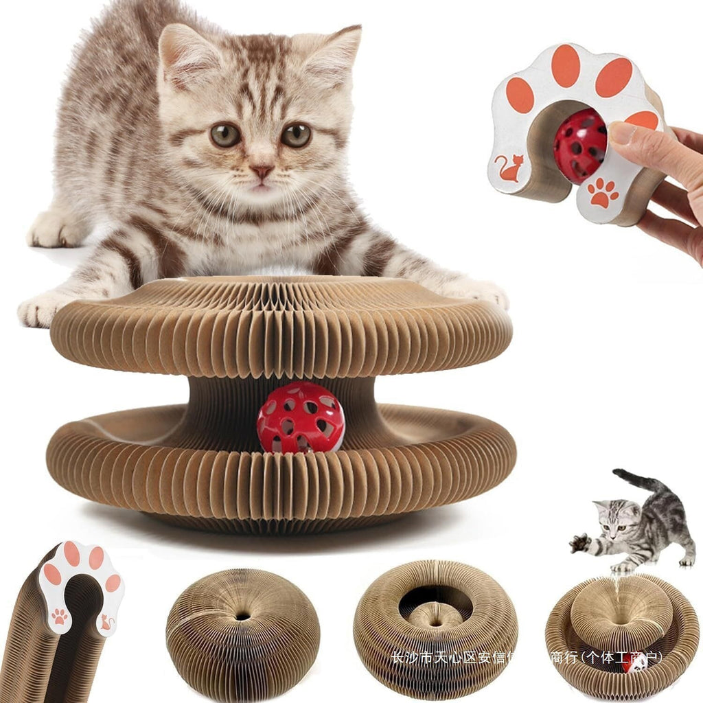 Kitty Kurlz Cat Toy Cat Accordion Magic Organ Cat Scratching Board Cat Toy Ball