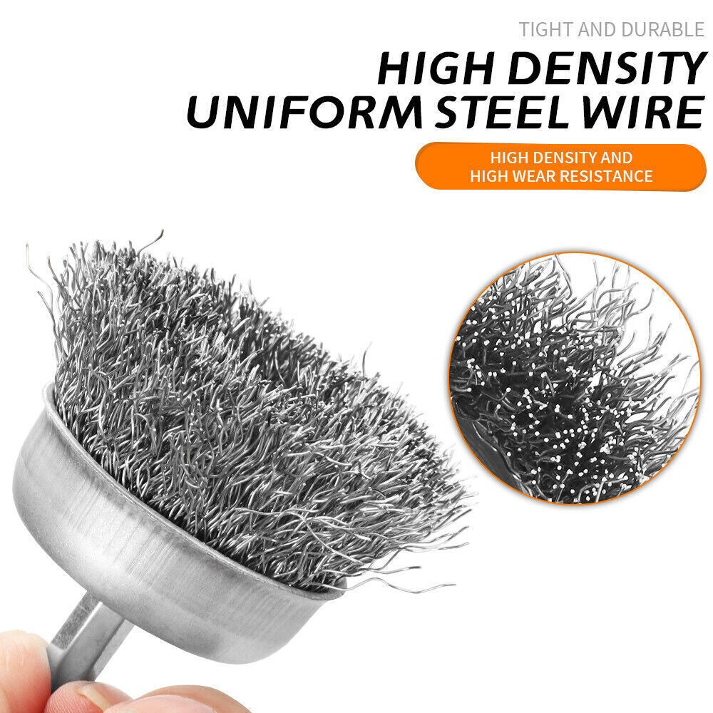 2pcs 2" Stainless Steel Wire Wheel Brush for Die Grinder Drill Rotary 1/4" Shank