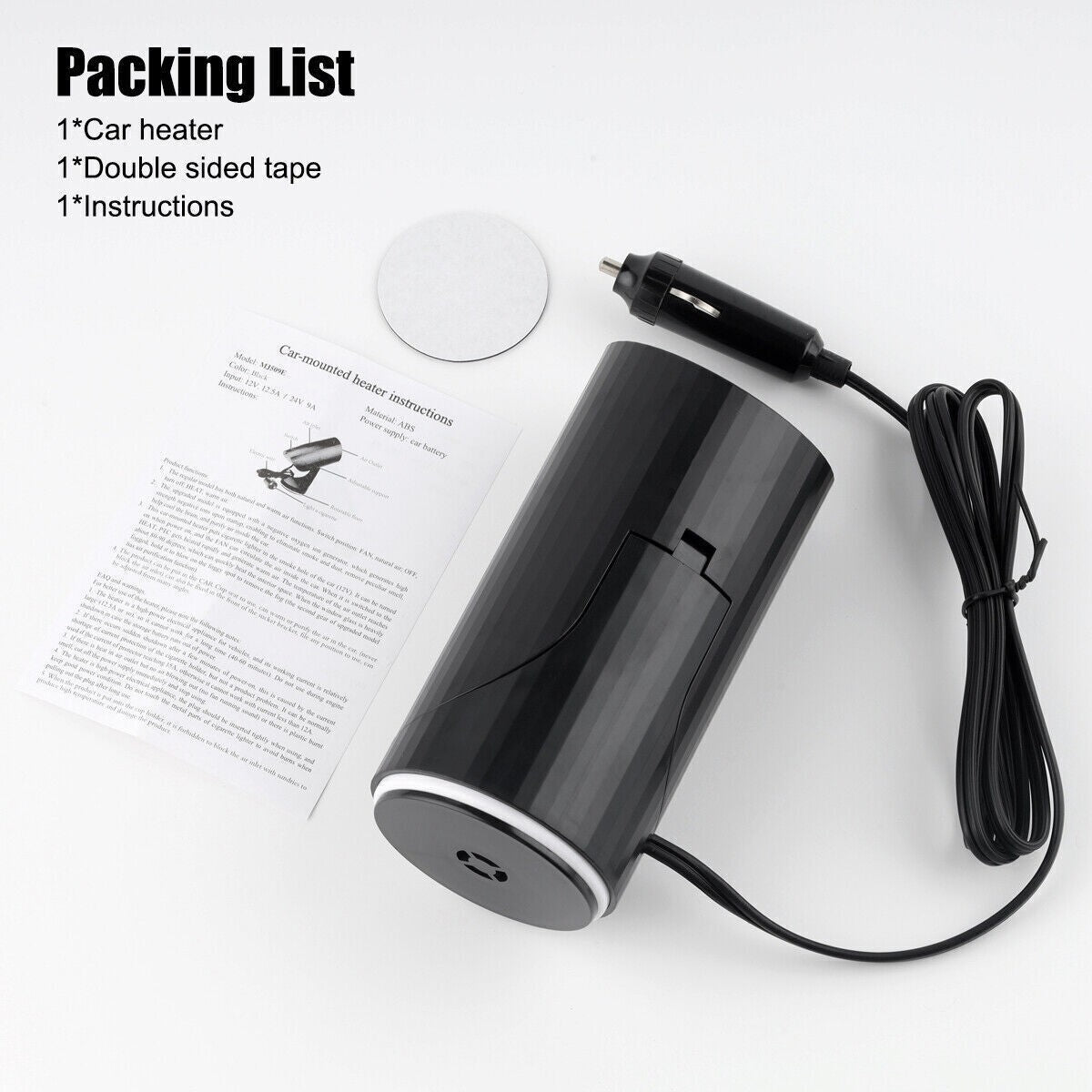 150W Electric Car Heater 12V DC Heating Fan Defogger Defroster Demister Portable