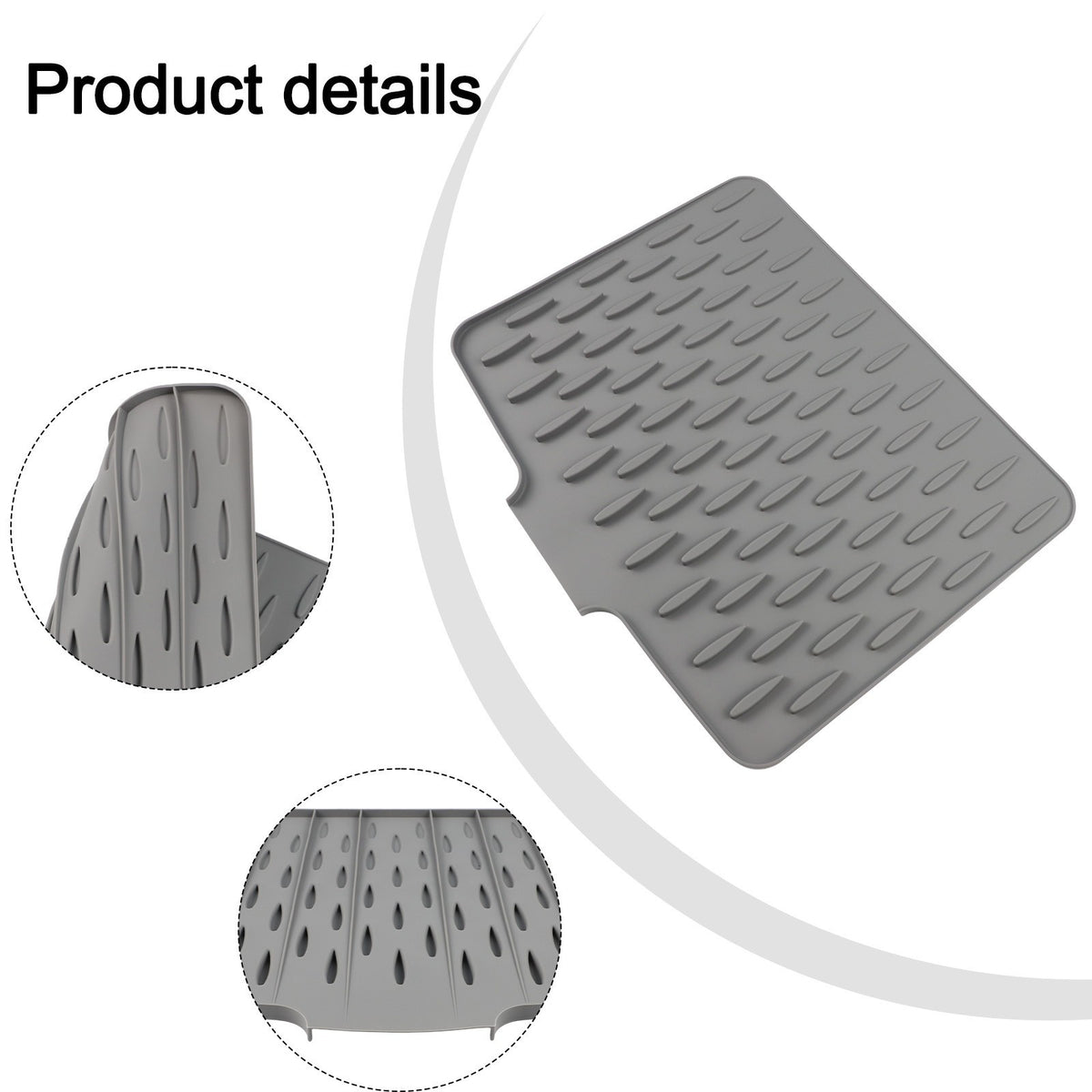 Non Slip Silicone Dish Drying Mat for Kitchen with Heat Resistant Features