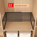 Metal Closet Shelf Adjustable Stackable Shelves DIY Wardrobe Organizer Cabinet