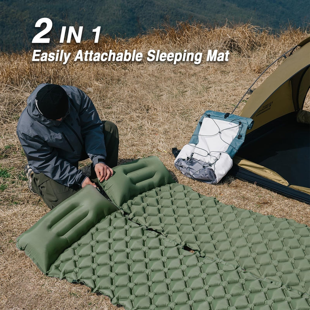 Inflatable Self Inflating Camping Mattress Bed Air Pillow UK Hiking Sleeping Mat