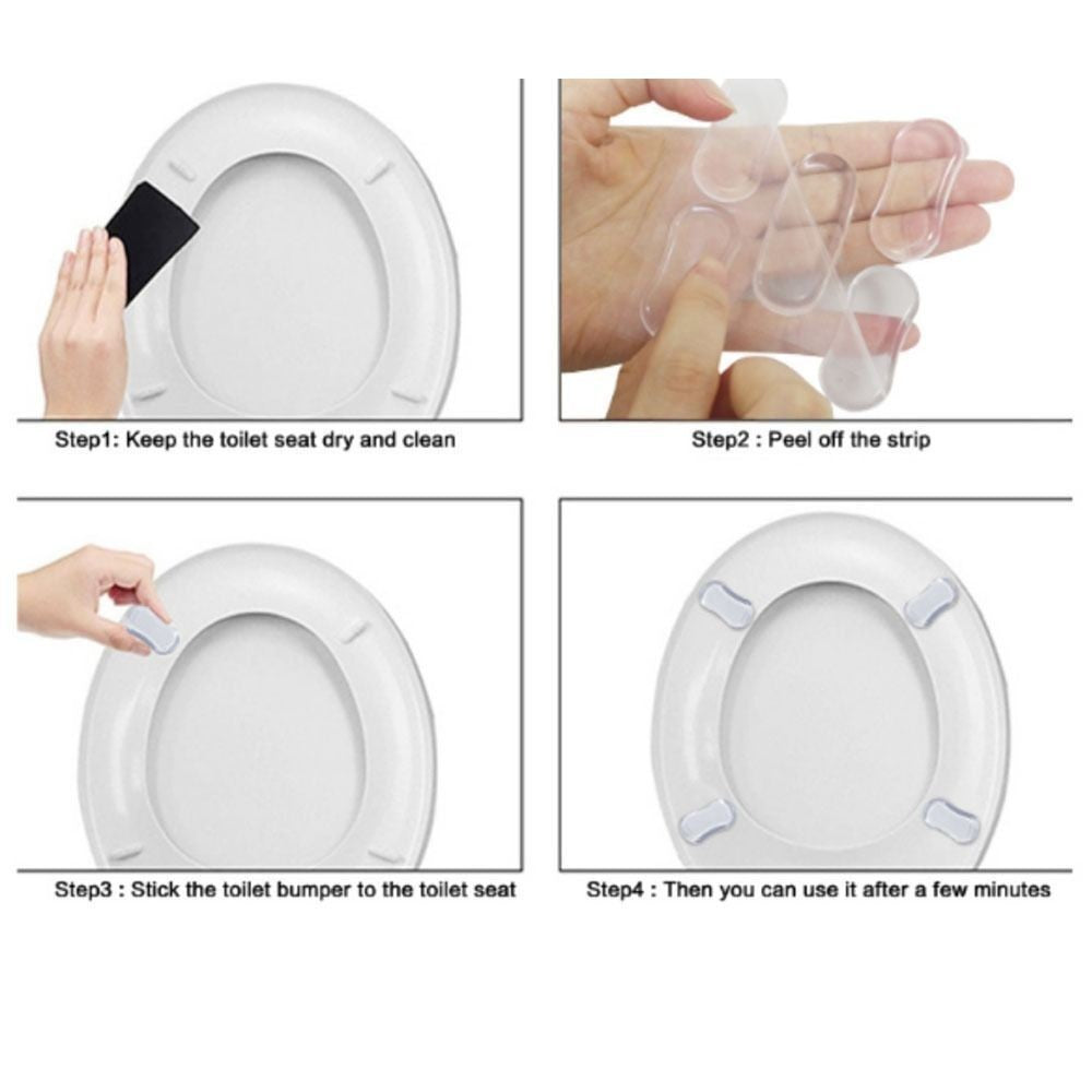 5PCS Silicone Toilet Seat Bumpers, Anti Slip Pad Spacers Replacement Accessories
