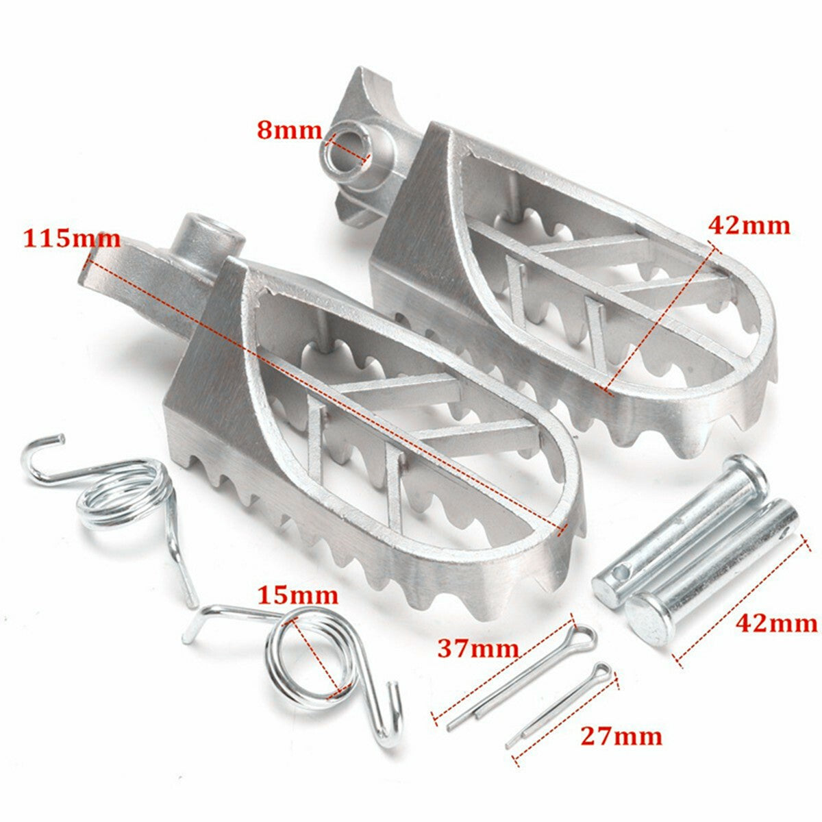 1 Pair Stainless Steel Wide Fat Motorcycle Front Foot Peg FootPegs Footrest Kit
