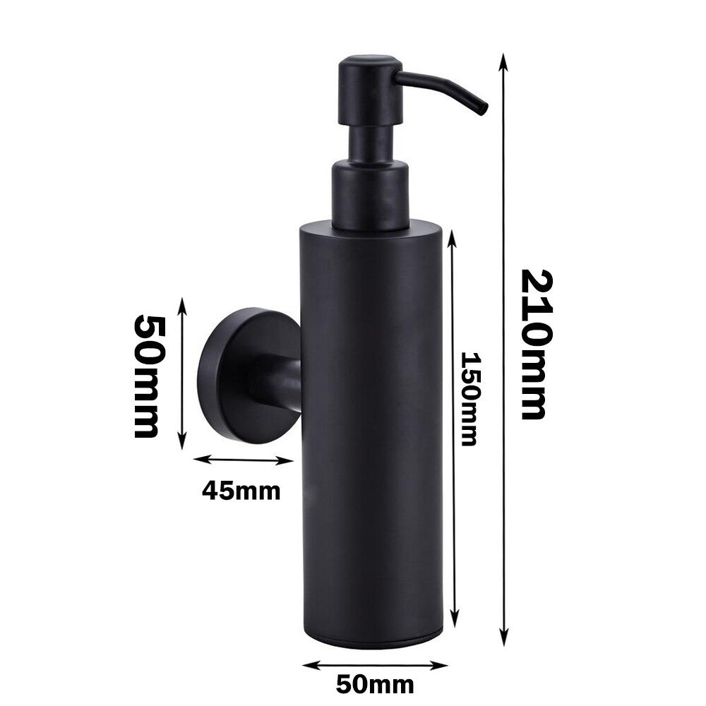 200mL Stainless Steel Soap Dispenser Wall Mounted for Bathroom Shampoo Bottle