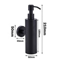 200mL Stainless Steel Soap Dispenser Wall Mounted for Bathroom Shampoo Bottle