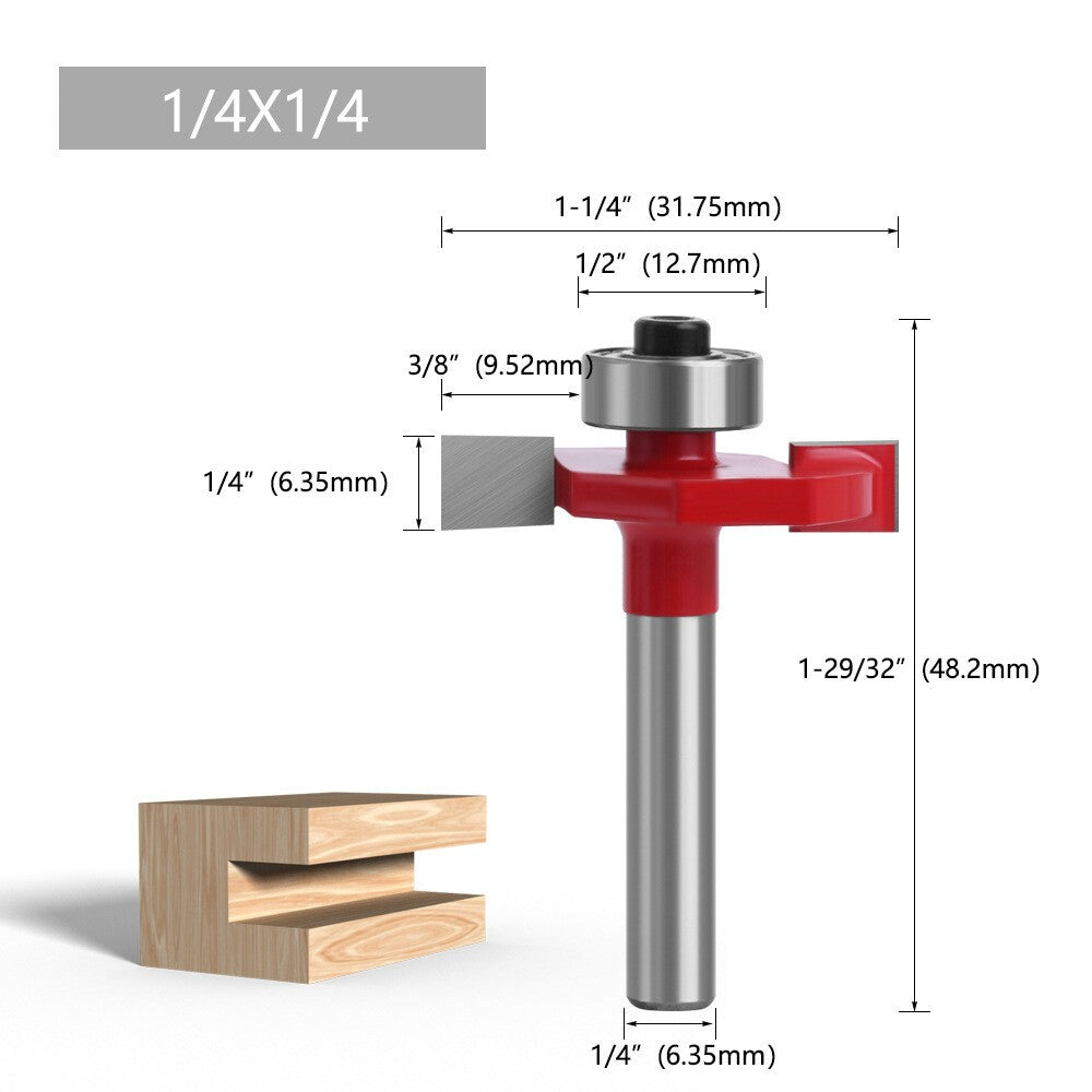 1/4 Shank Slot Cutter T-Slot Rabbet Box Slotting Biscuit Router Bit Set Jointing