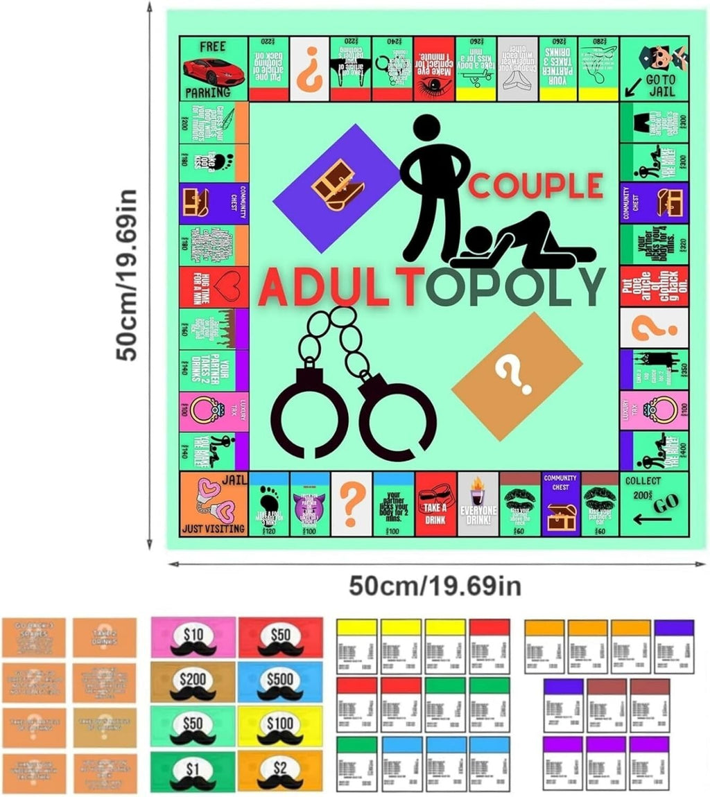 Couple Adult Opoly Board Game Deck Cards Date Night Ideas Conversation Intimacy